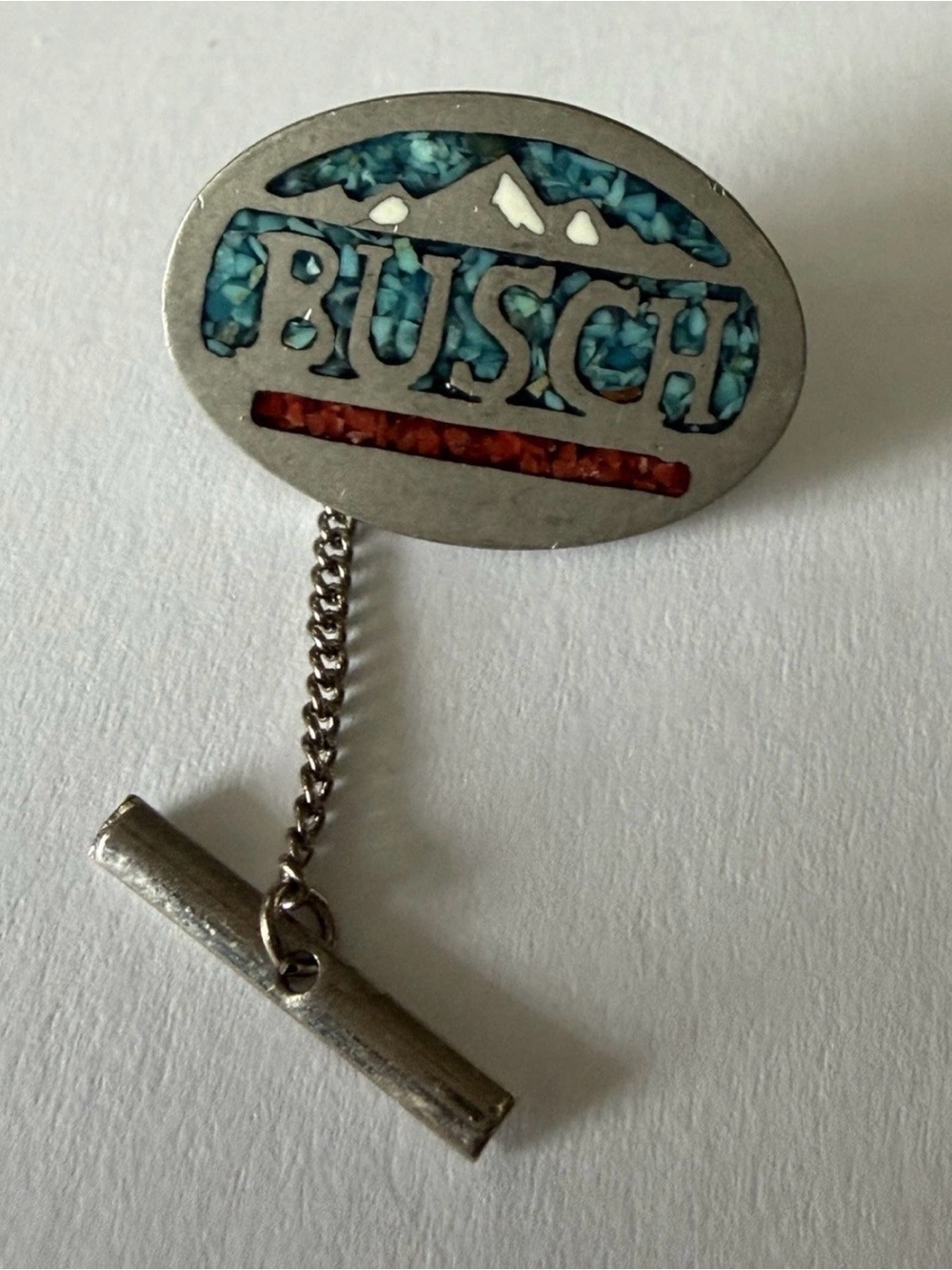 Vintage Busch inlay lapel pin brooch